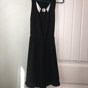 Formal black dress with open back